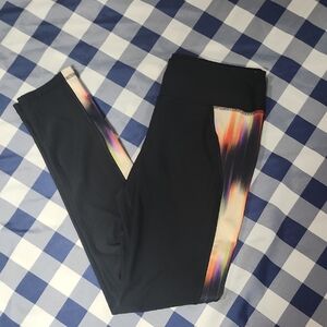 RBX Kids Black Leggings with Rainbow Accents